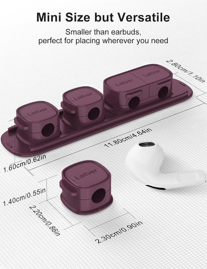 6 Pack Magnetic Cable Clips [1s Open/Lock], Laitver Cord Organizer Holder Strong Adhesive Desk Cable Management- Organize Charging Cords Neatly for Home, Office, Car,Desk, Nightstand