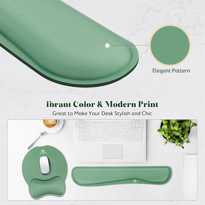 Gimars Upgrade Enlarge Superfine Fibre Soft Smooth Gel Ergonomic Mouse Pad Wrist Support and Keyboard Wrist Rest for Computer, Laptop, Mac, Gaming and Office, Durable, Comfortable and Pain Relief