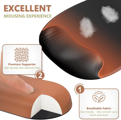 AKIT Ergonomic Mouse Pad with Wrist Rest& Keyboard Wrist Rest, Wrist Rest for Computer Keyboard, Pain Relief, Non-Slip Gel Base, Mousepad Wrist Support for Gaming, Office, Waterdrop Shaped Pink