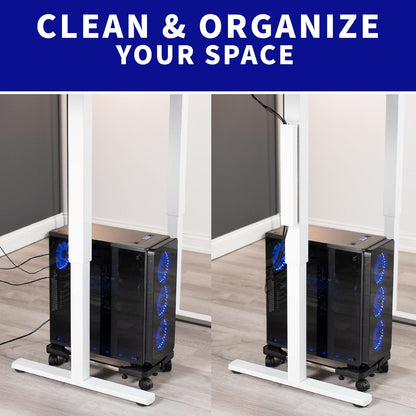 VIVO Steel Magnetic 14 inch Cable Management Channel for Under Desk Leg, No Drill Cord Organizer for Home Office, Black, DESK-AC01-1MB