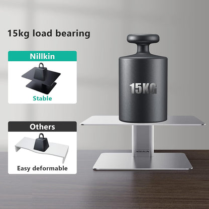Nillkin Monitor Stand for Desk, Adjustable Height Computer Monitor Stand, Ergonomic Aluminum Computer Stand for Desktop Monitor, iMac, Studio Display XDR, Dell, HP, Lenovo, Other Screen Display, Black