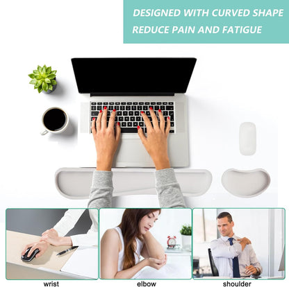 Keyboard Wrist Rest Mouse Wrist Support Set, Memory Foam Wrist Rest Pad for Computer Laptop Keyboard Mouse, Ergonomic Wrist Cushion Support for Typing Pain Relief, Gaming Home Office, Purple