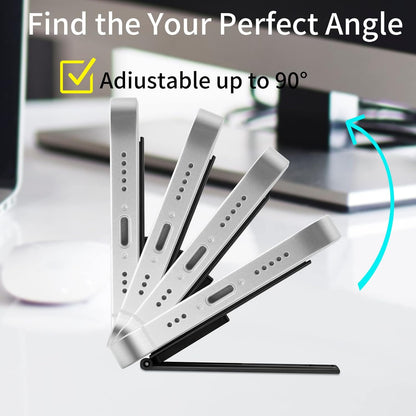 Mini Phone Kickstand, Folding Invisible Portable Metal Cell Phone Stand Holder for Desk, Compatible with iPhone, Samsung and All Cellphones, Black