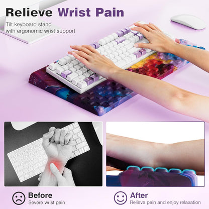 Ospelelf Keyboard Wrist Rest, Comfortable Ergonomic Keyboard Stand Riser Holder for Office Home