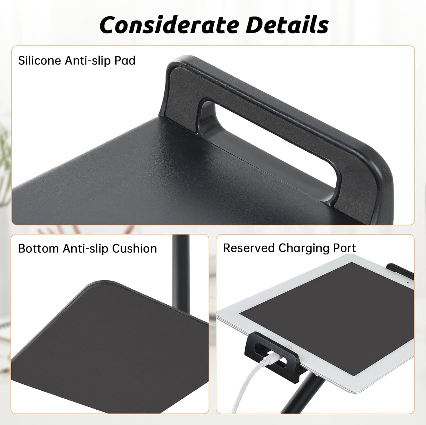 UTEBIT Adjustable Phone Stand for Desk, 11.8''-17.7''Height Adjustable Phone Holder for Desk Recording, Retractable Cell Phone Tablet Stand Holder for 5.5''-9.5''Screen iPhone 17 16 15 Pro Max Android