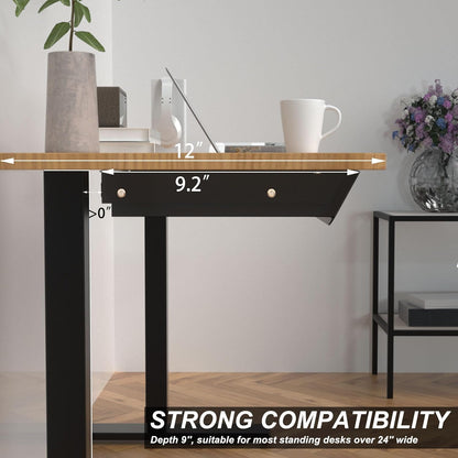 Under Desk Mounted Sliding Drawer with 60 Degree Tilt Panel to Pull Out, 15'' Long & 9'' deep Large Storage Organizer for Sit Stand Workstation