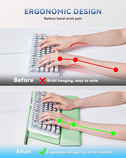 Laborio Computer Keyboard Wrist Rest Stand for Desktop, Keyboard Holder for Easy Typing with Wrist Pad for Office Desk, Home, School (Pink)