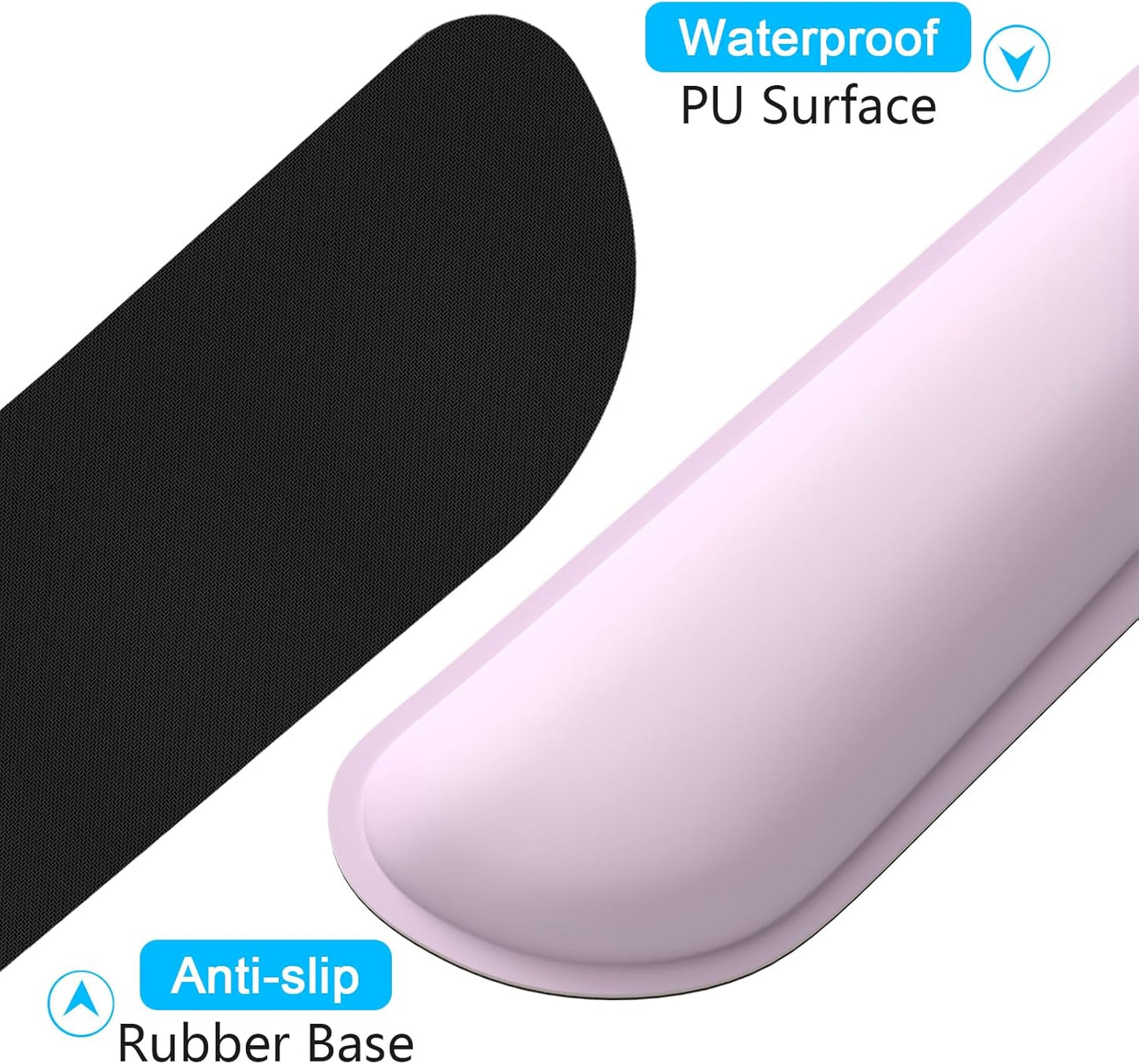Dapesuom Keyboard Wrist Rest Set, Cute PU Leather Wrist Cushion for Computer Keyboard and Mousepad, Memory Foam Mouse Pad Rests Support with Non-Slip Base for Typing Pain Relief Laptop, Colonial White