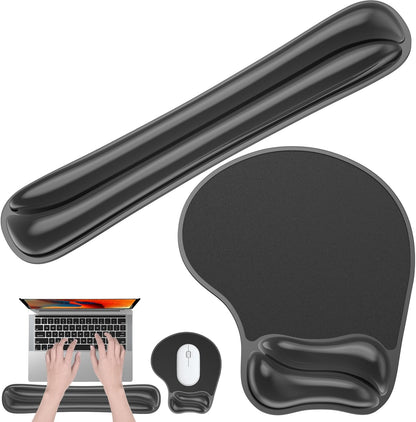 Gel Mouse pad & Keyboard Wrist Rest Set, Ergonomic Keyboard and Mousepad with Wrist Support, Keyboards Wrist Rest, Computer Keyboards Pad, Cooling Gel Blue