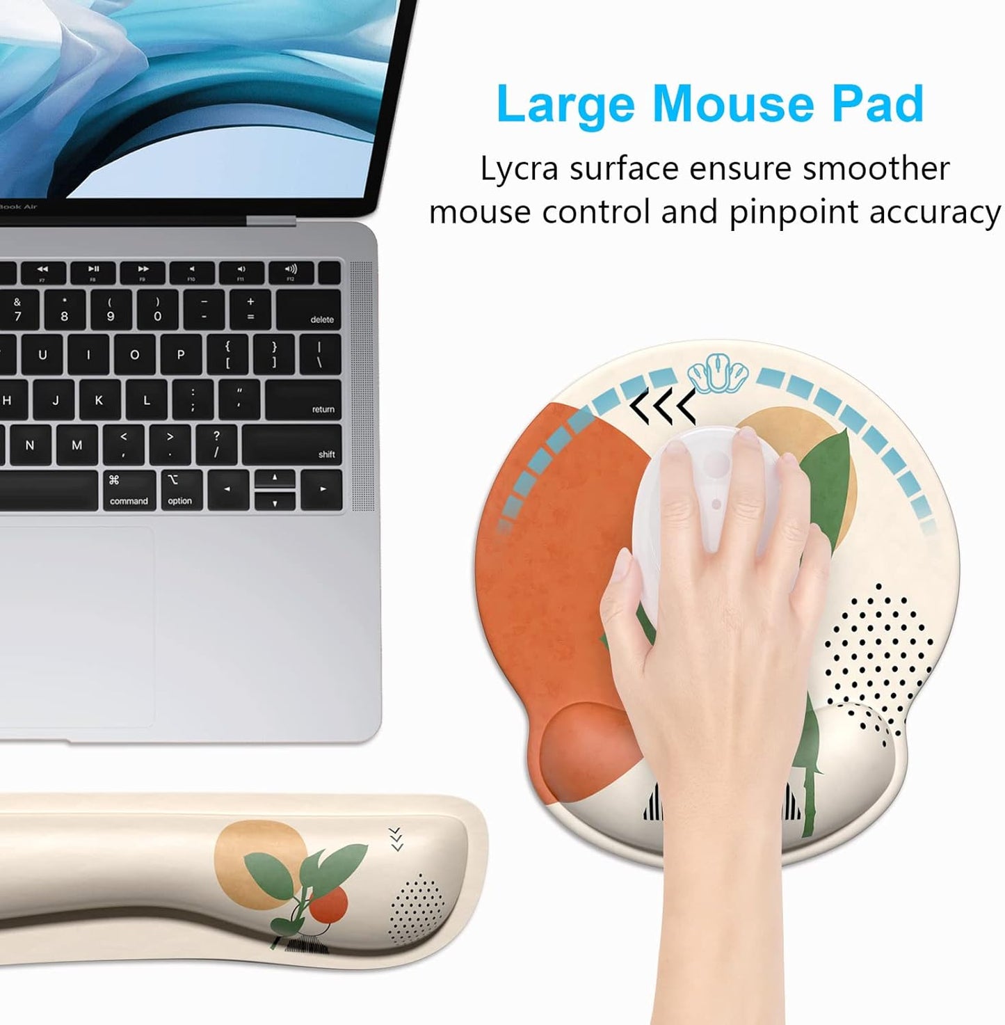 Dapesuom Keyboard Wrist Rest and Mouse Pad with Wrist Support, Cute Memory Foam Cushion for Keyboard and Mouse Set, Ergonomic Desktop Pad Rests with Non Slip Base for Easy Typing & Pain Relief, Pink