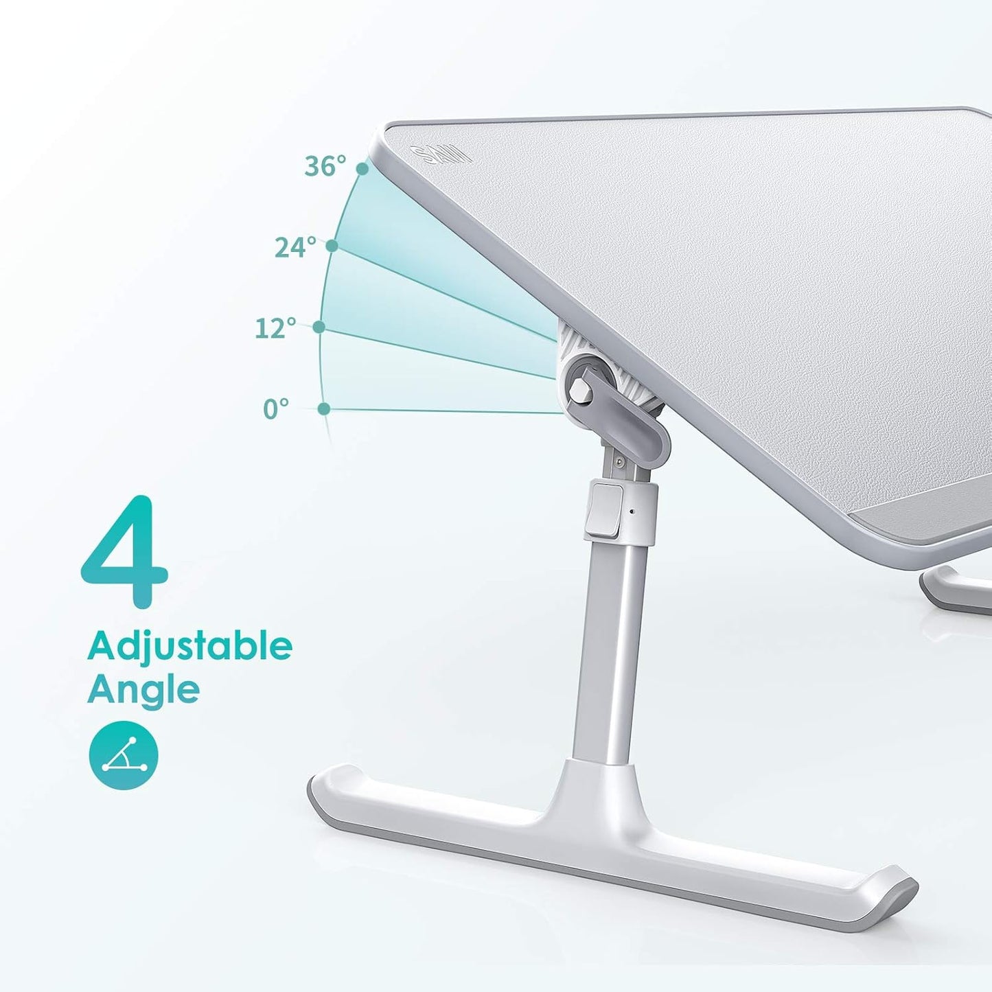 SAIJI Book Stand for Reading Hands Free with Page Paper Clips in Bed,Laptop Desk Table, Portable Lightweight Lap Desk Tray for Writing Eating Breakfast on Couch Sofa Floor (20.5"x11.8",Black)