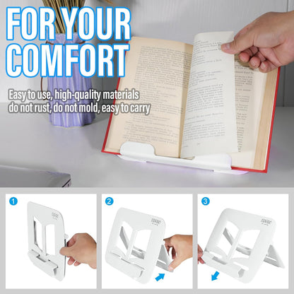 Portable Book Stand Book Holder Book Rest for Kids Reading Hands Free Cookbook Holder Textbook Stands Music Stand Lightweight Waterproof Book Stand Gifts School Supplies (Purple 11.82" *8.26")