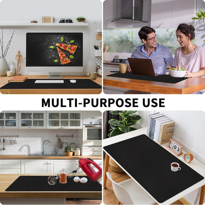 Bloss Leather Desk Pad and Keyboard Wrist Rest, Large Mouse Pad + Keyboard Pad+Mouse Wrist Support, Non-Slip Desk Mat Protector for Office, Home(31.5×15.7 Inches,Beige)