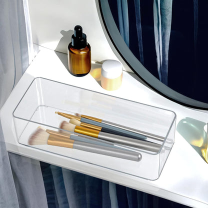 ZEXALOR Clear Drawer Organizer, 6 Sections Eyeglass Sunglasses Organizer Holder, Drawer Dividers Office Desk Tray Bathroom Makeup Jewelry Trays (14×7×1.2")