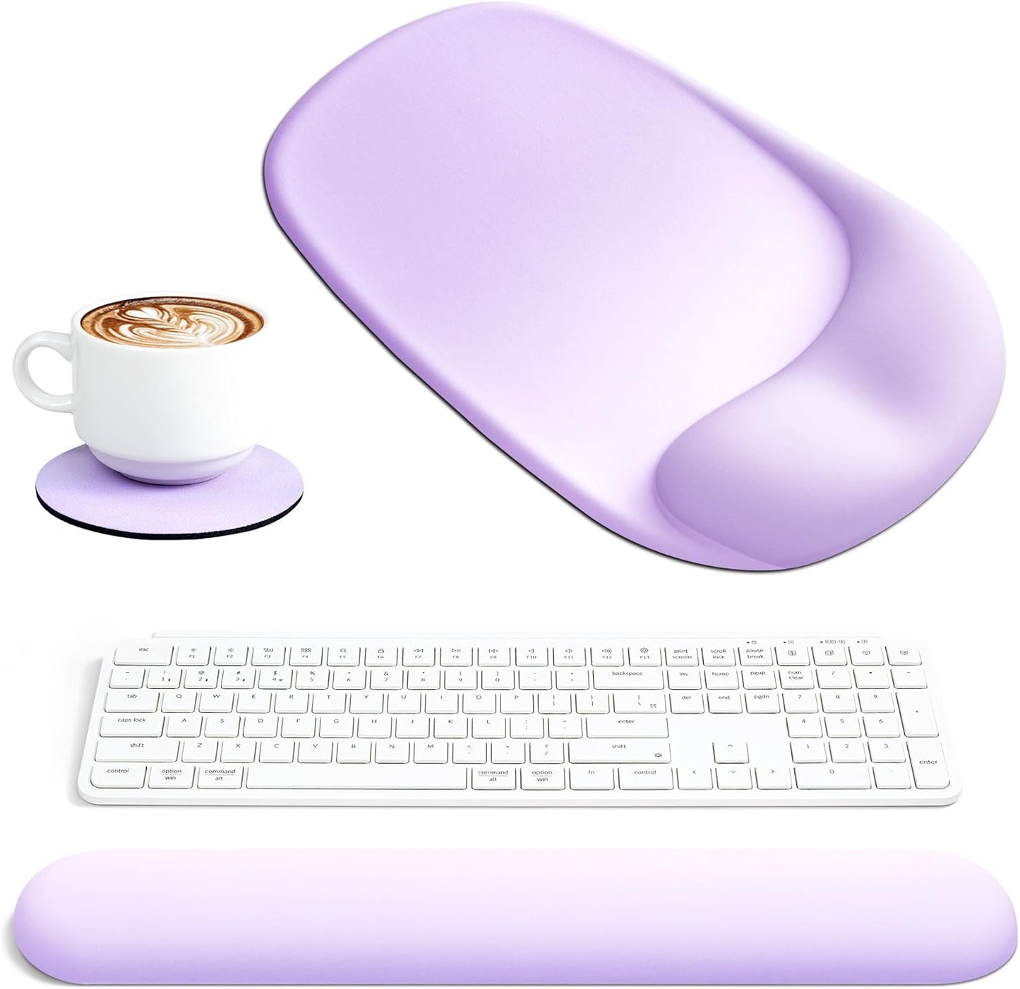 Ospelelf Wrist Rest for Keyboard and Mouse Ergonomic Mouse Pad with Wrist Support Memory Foam Wrist Rest for Computer Keyboard,3-in-1 Gel Mouse and Keyboard Pad for Office Geometry Green