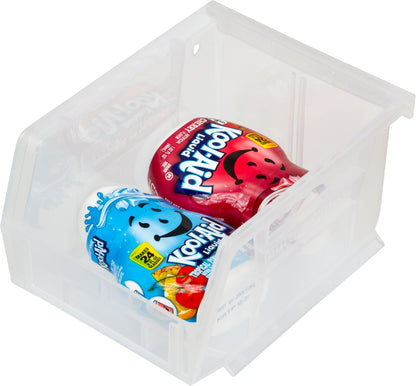 Akro-Mils 30210 AkroBins Plastic Storage Bins, Space-Saving Stackable Bins for Garage, Pantry, Craft Organization, 5" x 4" x 3", Stone, 6-Pack