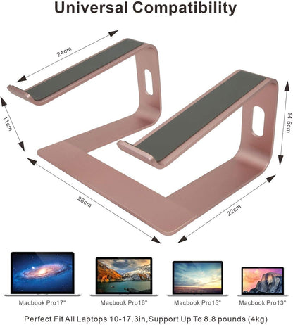 Ergonomic Aluminum Laptop Mount - Adjustable Computer Stand for MacBook Pro/Air HP Lenovo Samsung Dell - Fits 10-17.3" Laptops (Apple Green)