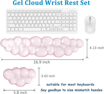 Clear Gel Wrist Rest for Keyboard, Keyboard Wrist Rest for Typing Pain Relief, Ergonomic Keyboard Arm Rest, Suitable for Office, Gaming, Computer, Laptop - Pink