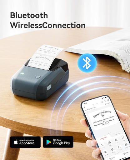 NIIMBOT B1 Label Maker Machine, Thermal Label Printer Easy to Use for Office, Home, Business, Came with 1 Roll White Label(Blue)