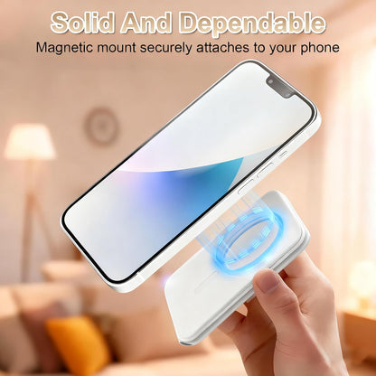 Magnetic Phone Stand, Compatible with All Smartphones 17/16/15/14/13/12 Series, Slim PU Leather Desk Stand with Angle Adjustment, Portable & Includes 1 Strong Magnetic Ring for Any Phone(Pink)