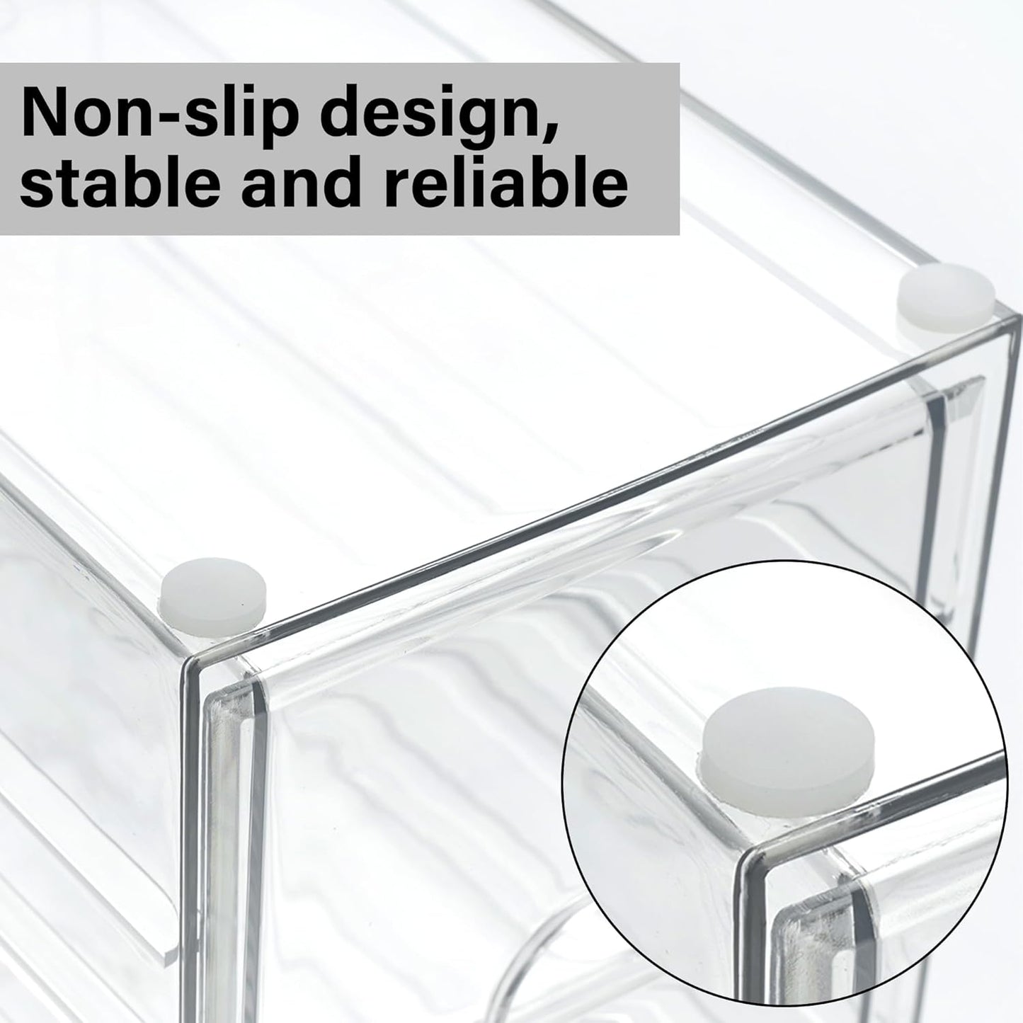 Prsildan Acrylic Makeup Organizer, 2 Pack Stackable Storage Drawers with 6 Drawers for Office Desk Vanity Craft Room Clear Drawer Organizers for Hair Accessories Art Supplies Cosmetics Modular System