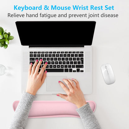 Dapesuom Enlarge Keyboard Wrist Rest, Cute Memory Foam Keyboard Wrist Cushion for Computer Desk Mats Support, Typing Pain Relief Ergonomic Mouse Pad Rests with Non-Slip Base for Gaming, Laptop, Purple