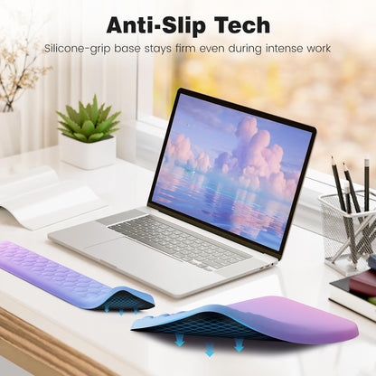 Ospelelf Mouse Pad with Wrist Rest and Keyboard Wrist Rest, Ergonomic Wrist Rest for Computer, Office, Gaming, Pink