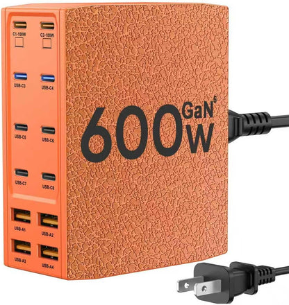 USB Charging Station (900W),12-Port USB C Charger Block with Dual 100W PD USB-C Fast Charging Station Hub for MacBook Pro/Air/All iPad Phone 17/16 15/14/13/Pro Max/Samsung Galaxy Note (Black)