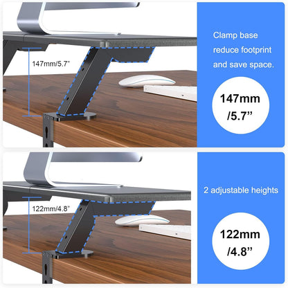 suptek Monitor Stand Riser for Computer,Laptop,Printer, Notebook and All Flat Screen Display with Vented Metal Platform and 4 Inches Height Underneath Storage (MST004)