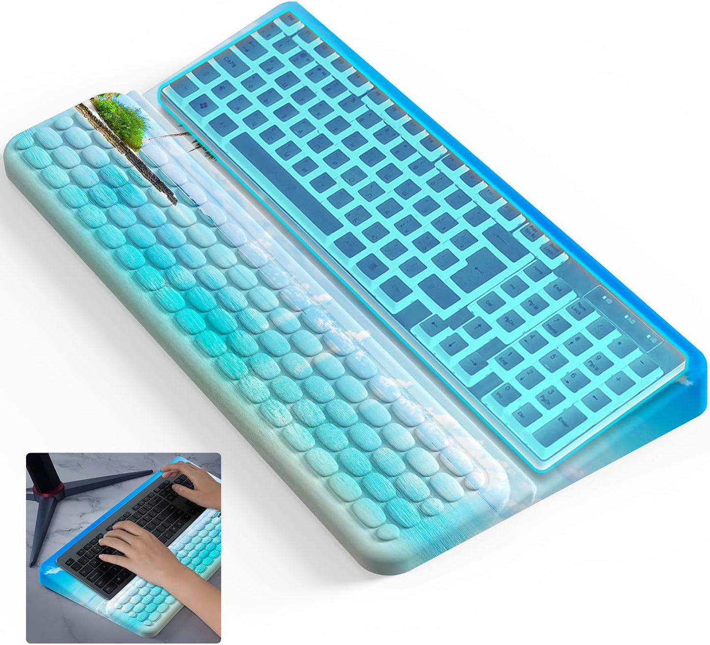 Keyboard Stand for Desktop, Keyboards Wrist Rest, Ergonomic Keyboards Holder for Easy Typing Working, Wrist pad for Keyboards with Comfortable Wrist Rest for Keyboard Pink