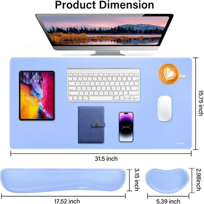 MOSISO Keyboard Mouse Pad Set, Gaming Mouse Pad&Keyboard Wrist Rest&Wrist Rest, Ergonomic Wristrests with Memory Foam Home Office Easy Typing Cushion Non-Slip Mousepad, Purple