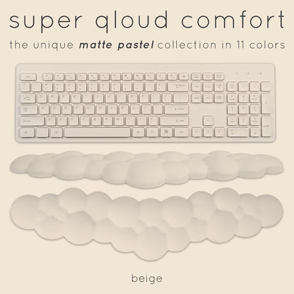 Cloud Keyboard Wrist Rest – Create-ables Qloud Cloud Wrist Rest for Computer Keyboard and Mouse, Ergonomic Memory Foam Wrist Pad with Non-Slip Base, Includes Cloud Mouse Pad – White