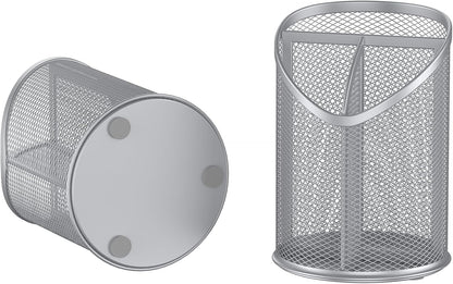 Delifox 2 Pack Pen Holder Mesh Round Pencil (White)