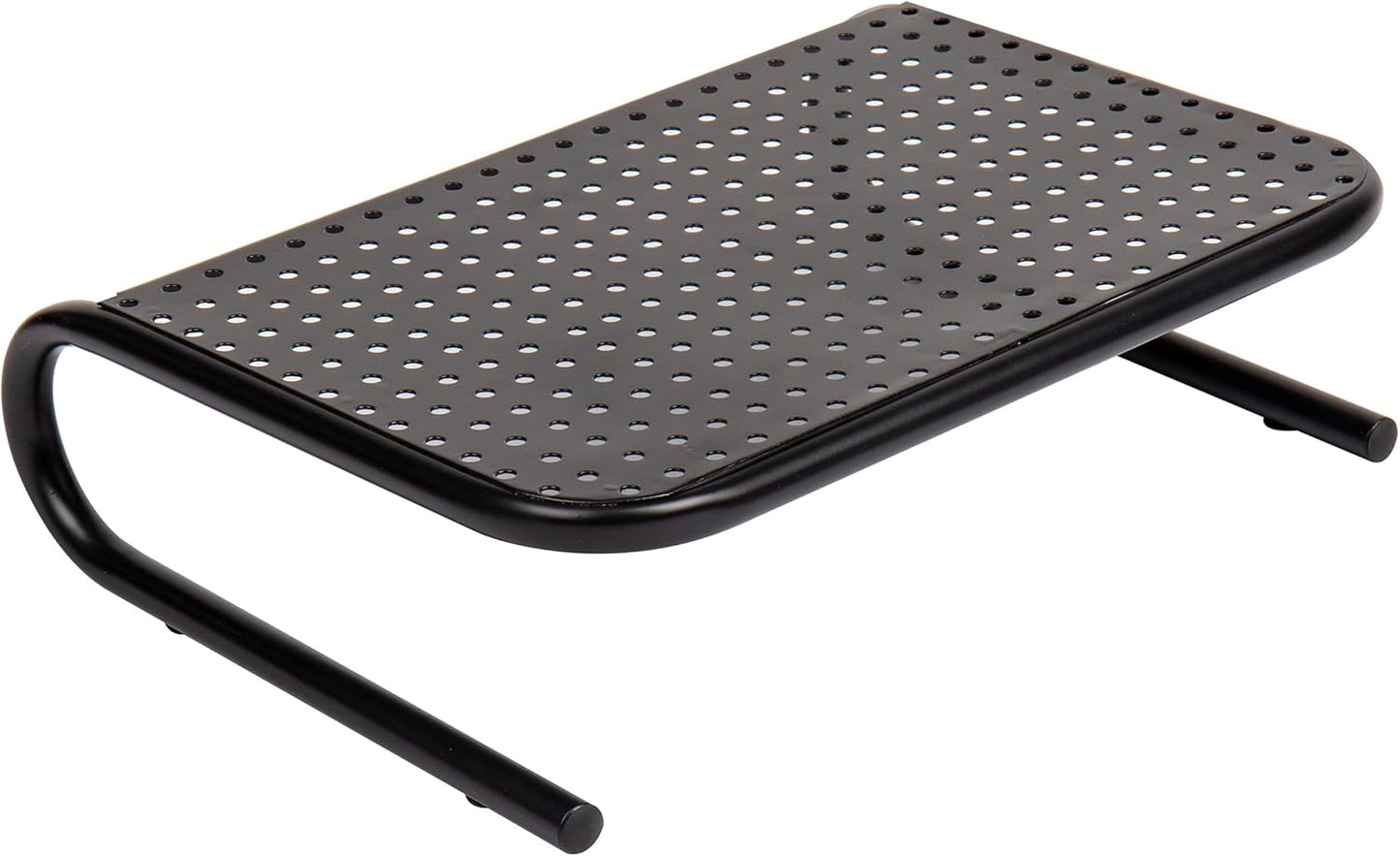 Mind Reader Monitor Stand, Ventilated Laptop Riser, Desktop Organizer, Metal, Set of 2, Black