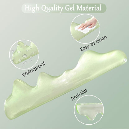 Gel Wrist Rest for Keyboard and Mouse Square Blue Plaid Clear Keyboard Wrist Rest Transparent Ergonomic Cute Checkered Mouse Wrist Pad Silicone Non-Slip Support for Computer Laptop Gaming Home Office
