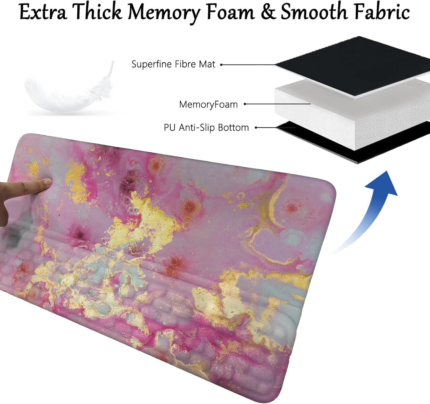 Computer Keyboard Stand Pad with Wrist Rest Purple Blue Cloud Keyboard Pad Support with Comfortable Galaxy Stars Wrist Pad Cute Girl Ergonomic Tilted Keyboard Riser Holder for Desktop Office Home