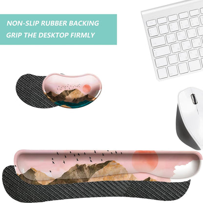 Keyboard Wrist Rest Mouse Wrist Support Set, Memory Foam Wrist Rest Pad for Computer Laptop Keyboard Mouse, Ergonomic Wrist Cushion Support for Typing Pain Relief, Gaming Home Office, Purple