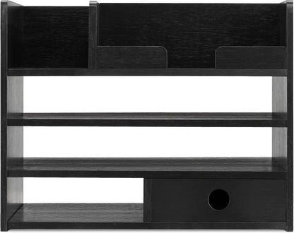 Navaris Bamboo Desk Organizer - Wood Desktop Storage Drawers and Compartments for Organizing Stationery, Documents, Files, Office Accessories