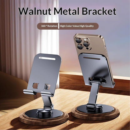 Adjustable Cell Phone Stand,360 Rotating Foldable Desktop Cellphone Stand with Anti-Slip Base Portable Phone Holder for iPhone 17 16 15 14 13 Pro Max, All Smart Phones, iPad