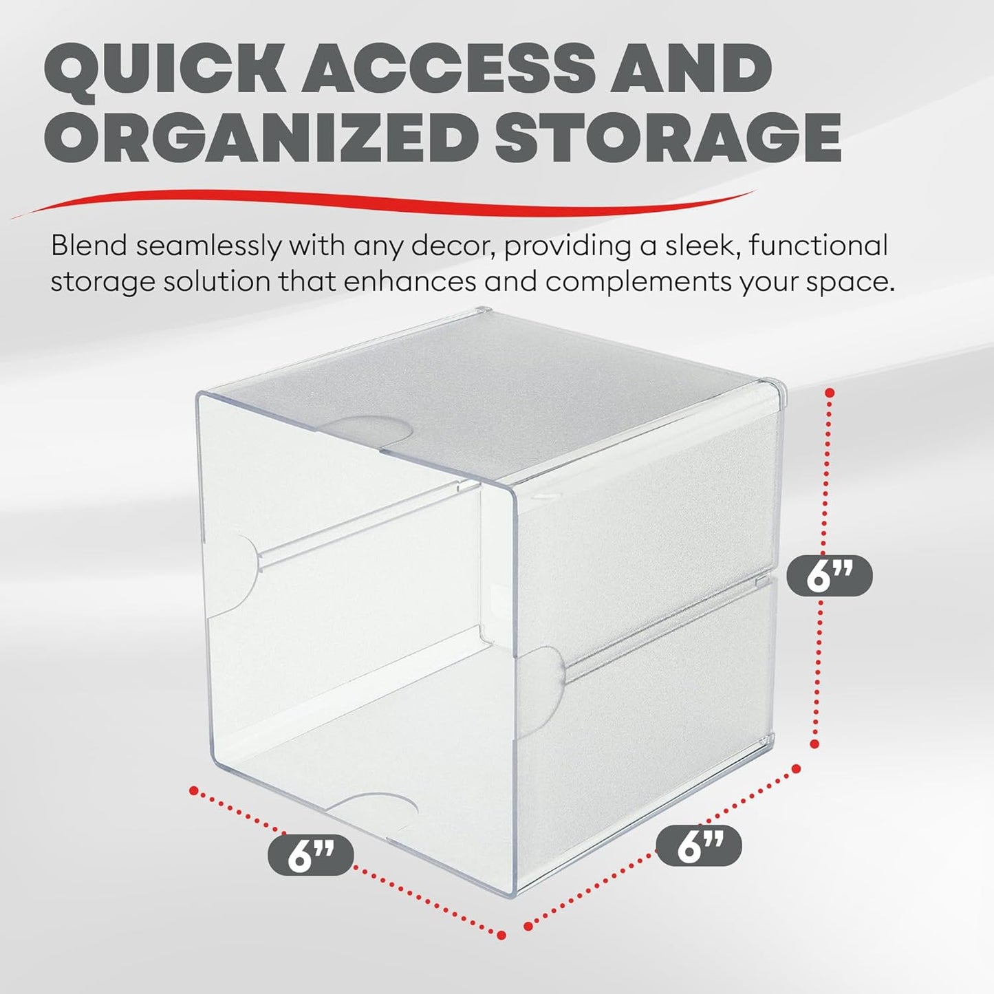 Deflecto Stackable Cube Organizer - X Divider, Clear (350201-AMZ)