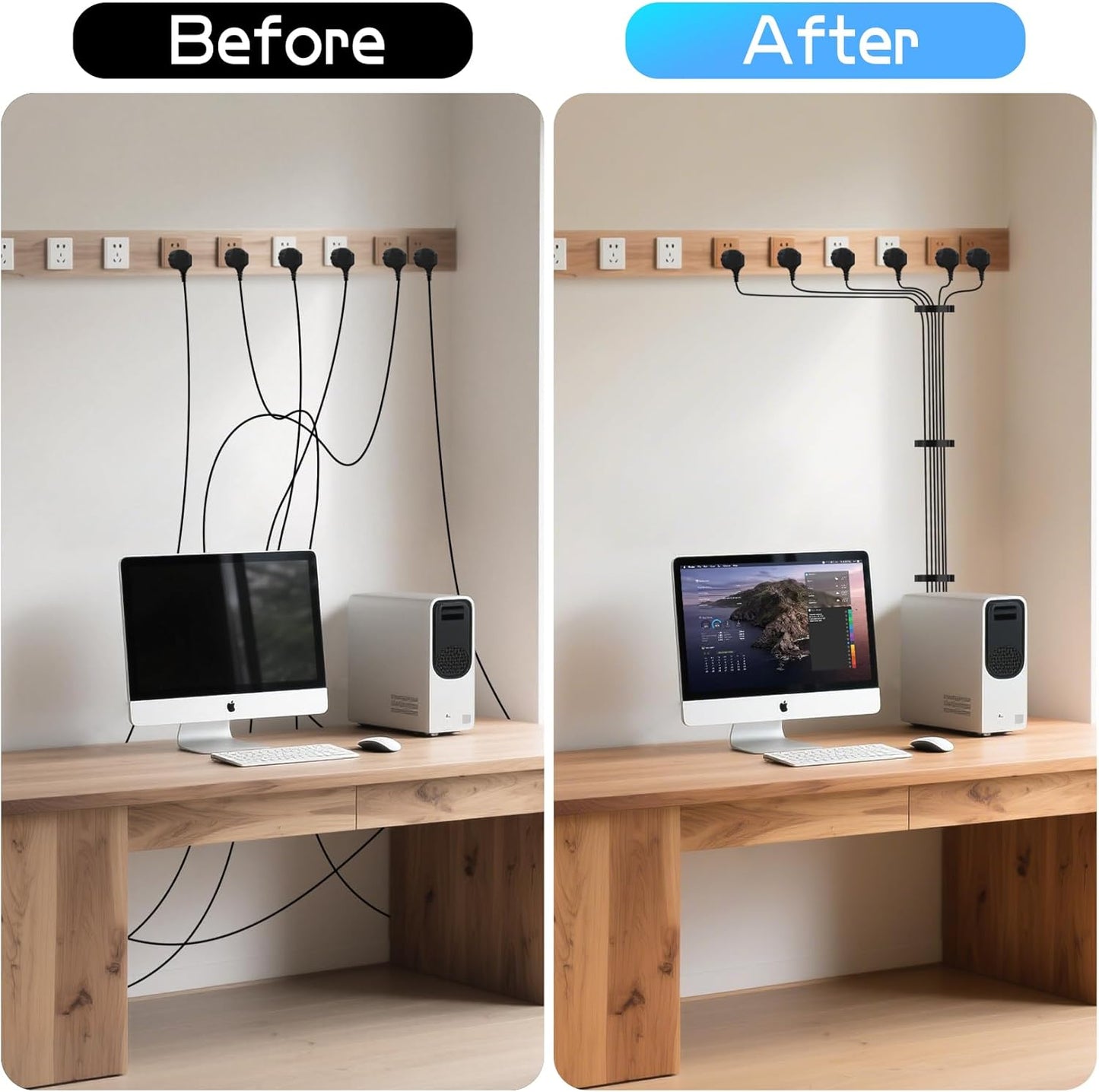 XHF 100pcs Adhesive Cable Wire Clips Black, Outdoor Cable Management Wire Organizer Cord Holder for Under Desk, Car, Wall, TV PC Ethernet Cable