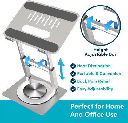 Lifelong Ergonomic Adjustable Laptop Stand for Desk - Height Up to 20" Portable Computer Laptop Riser Holder, Fits All MacBook Air & 10 15 17 Inches Laptops, Back to School Gift for Men & Women