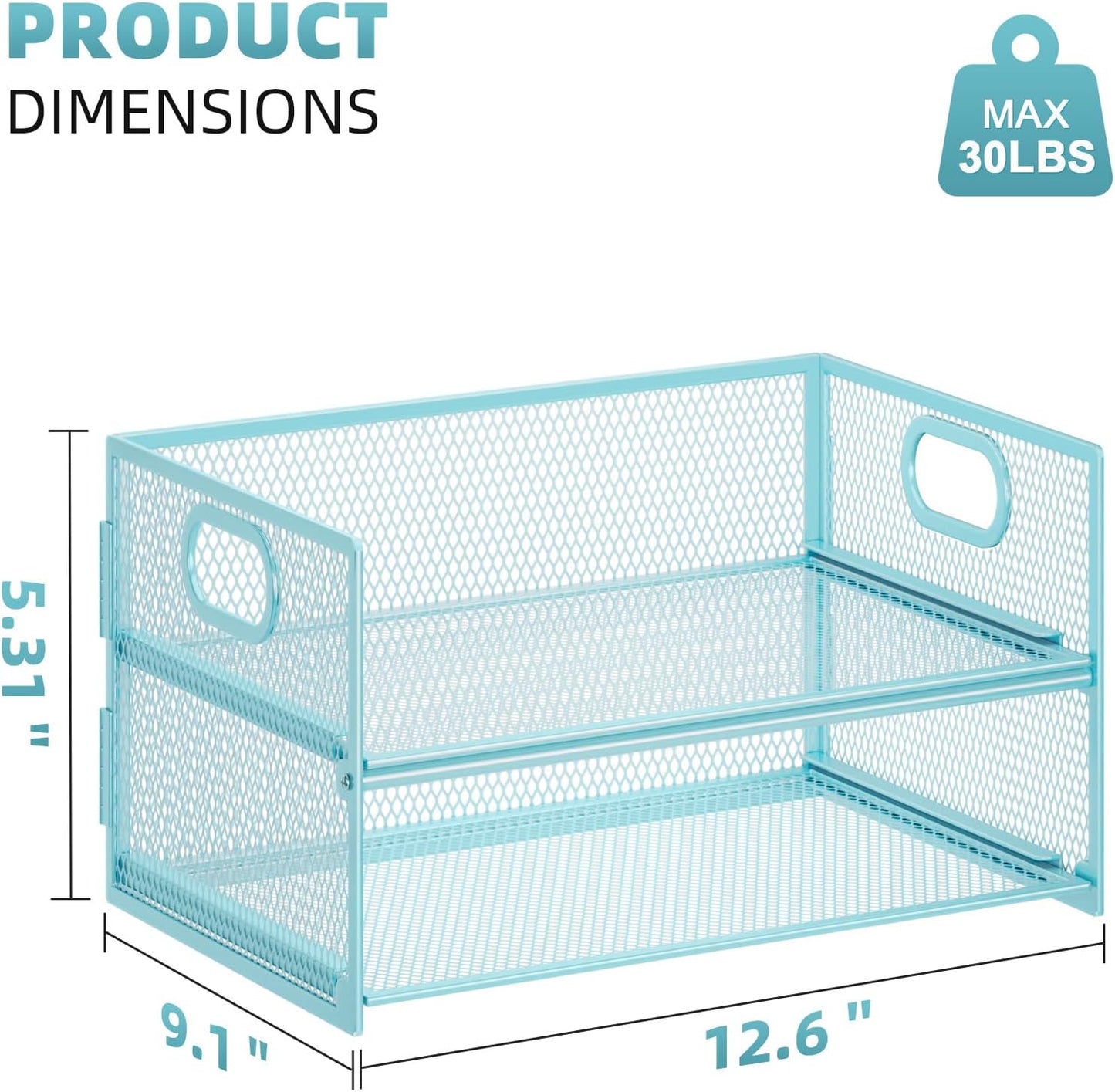 Marbrasse 2 Tier Paper Organizer Letter Tray, Mesh File Organizer with Handle, Paper Sorter Desk Organizer for Home Office Supplies - Black