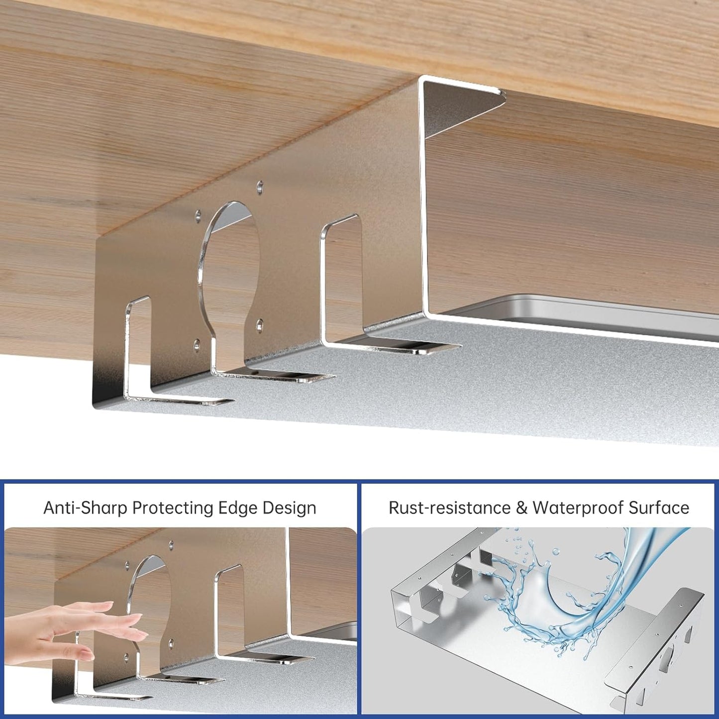 Upgrade Under Desk Shelf with Heat Dissipation - Under Table Shelf for Laptop, Audio, Game Console Device - Work Station, Standing Desk