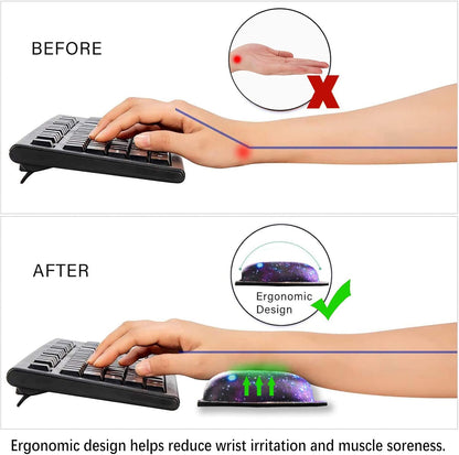 ArtSo Upgraded Wrist Rest Support for Mouse Pad & Keyboard, Ergonomic Gel Mousepad Non-Slip Rubber Base Home,Office Pain Relief, Easy Typing Cushion Neoprene, Soft Memory Foam, Purple Heart Butterfly