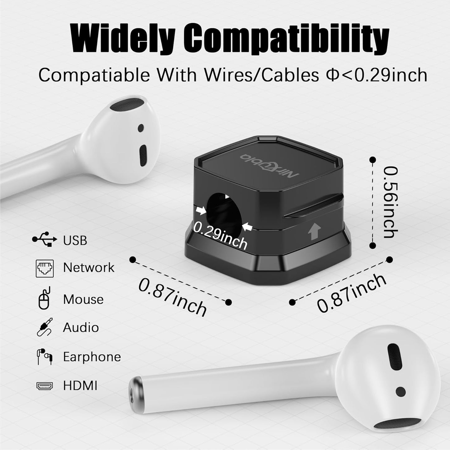 [9 Pack] Magnetic Cable Clips,Easy to Adjust Cables or Wires,Enhanced Adhesive Wire Holder Keeper Organizer,Desk Cable Management, NIRXUBLA Cable clips for office,car,kitchen,workspace,Bedroom (White)