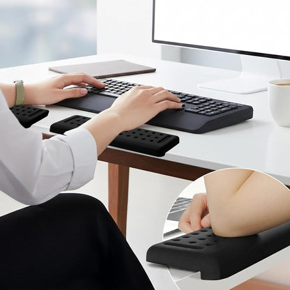 Keyboard Wrist Rest with Edge Protector - 11.8 Inch 2 Pack L Shaped Desk Pad - Ergonomic Memory Foam Wrist Support for Keyboard - for Office, Gaming, Computers and Laptops - Smooth Cover Cushion