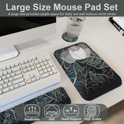 Ospelelf Mouse Pad with Wrist Rest and Keyboard Wrist Rest, Ergonomic Wrist Rest for Computer, Office, Gaming, Pink