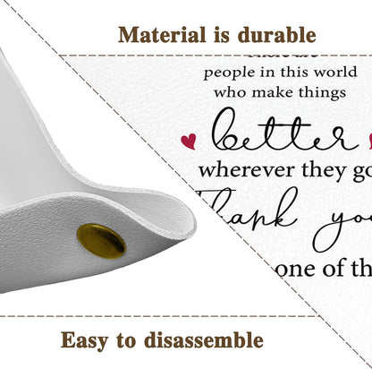 Inspirational Gifts for Women Jewelry Valet Tray, Motivational Positive Affirmations Gifts for Women, Blue Retro Nightstand Desk Accessories PU Leather Tray Organizer for Jewelry Rings Watches