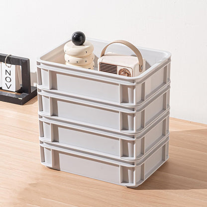 Stackable Organizer Boxes - Create Your Perfect Modular Desktop Storage System Office Desk Organizer Set15.8''*11''*3.26'' (Beige, 6Large)